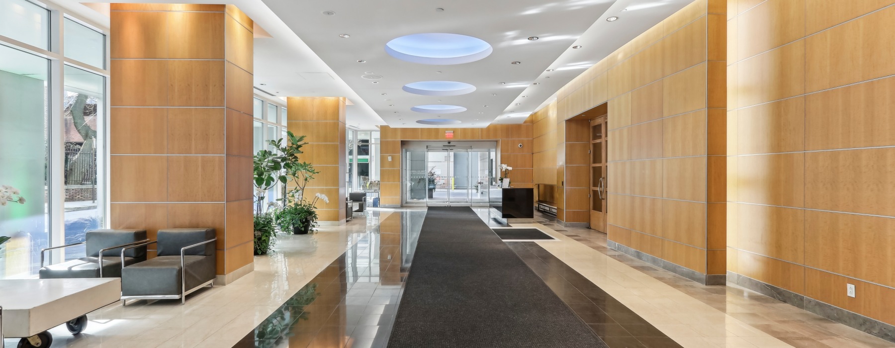 bright open main lobby